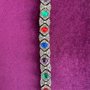 Colorful Glass Cabochon Vintage Bracelet